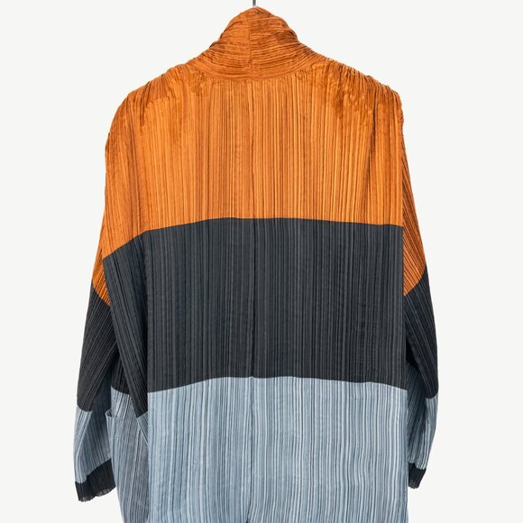 Issey Miyake SS1993 Reversible Multicolour Striped Pleated Open-Front Jacket - Picture 3 of 14